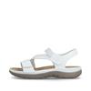 Rieker Twin Velcro Cross Strap Sandal - White